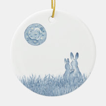 Romantic Snuggle Bunny Kärlek Blue Måne personaliz