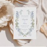 Romantic Soft Blue Vintage Blommigt Bröllop Spara Datumet<br><div class="desc">Vi presenterar vårt elegant bröllop för att spara datumkortet, med en häpnadsväckande blå och grönt blommigt ram och klassisk kalligrafi! Om du är tittar för ett bröllop spara datum-kort som utesluter sofistikering, lyx och stil är det här perfekten som passar dig. Den mjuka dammiga blåfärgsblomman ram lägger till en aning...</div>