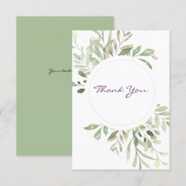Romantic Soft Botanical Greenery Tack Kort