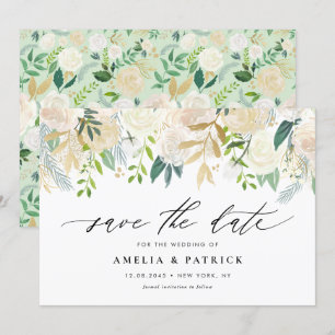 Romantic Soft Ivory Flowers Arrangemangare Bröllop Spara Datumet