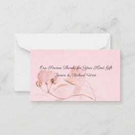 Romantic Soft Rosa ros Bud Bröllop Tack Anteckningskort