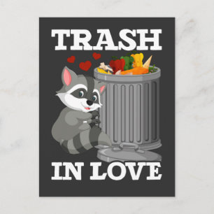 Romantic Sopor Animal Lover Funny Raccoon Vykort