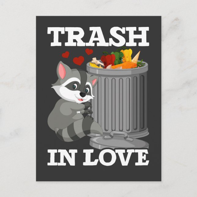 Romantic Sopor Animal Lover Funny Raccoon Vykort (Framsida)
