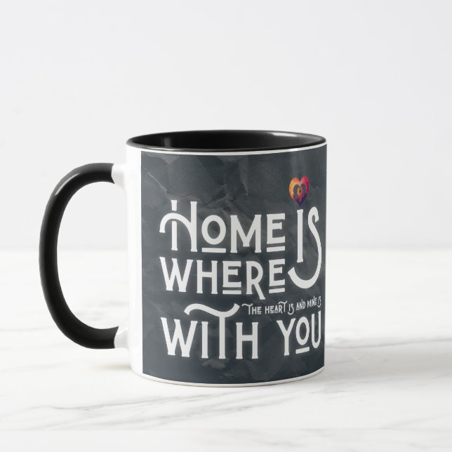 Romantic Soulmate Quote Heart Combo Mug Mugg (Vänster)