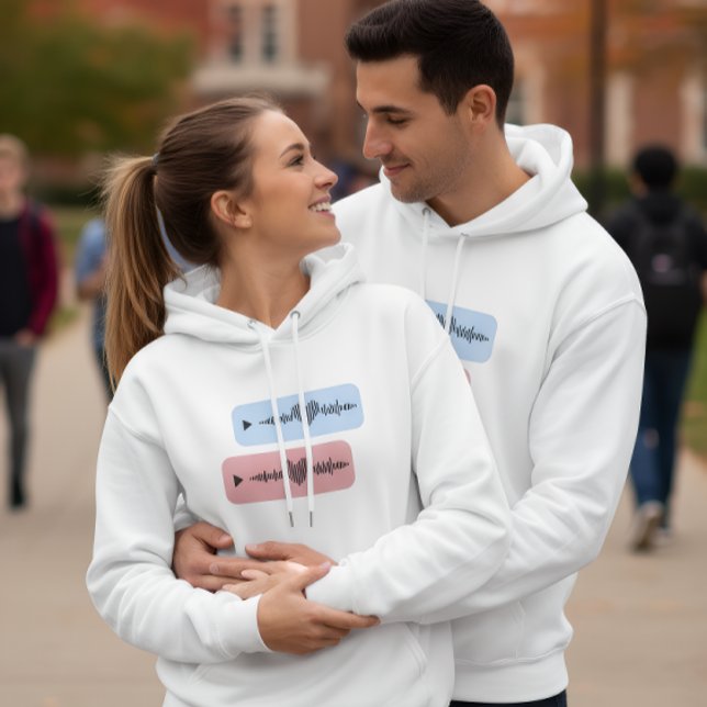 Romantic Sound Wave Heart Hoodie (Skapare uppladdad)