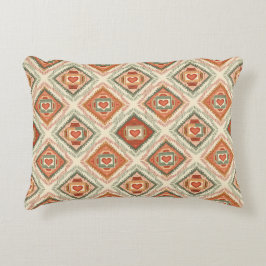 Romantic Southwestern Heart Pattern Peach & Sage Prydnadskudde