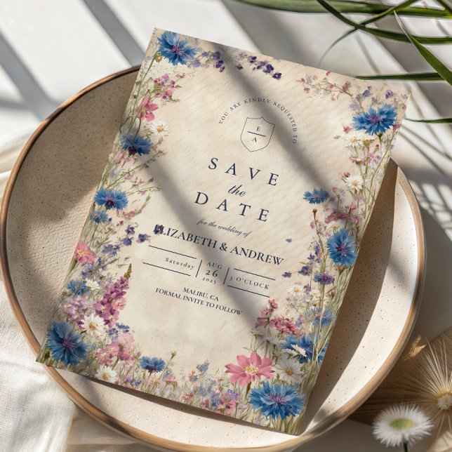 Romantic Spring Wildflower Wedding Spara Datumet (Skapare uppladdad)