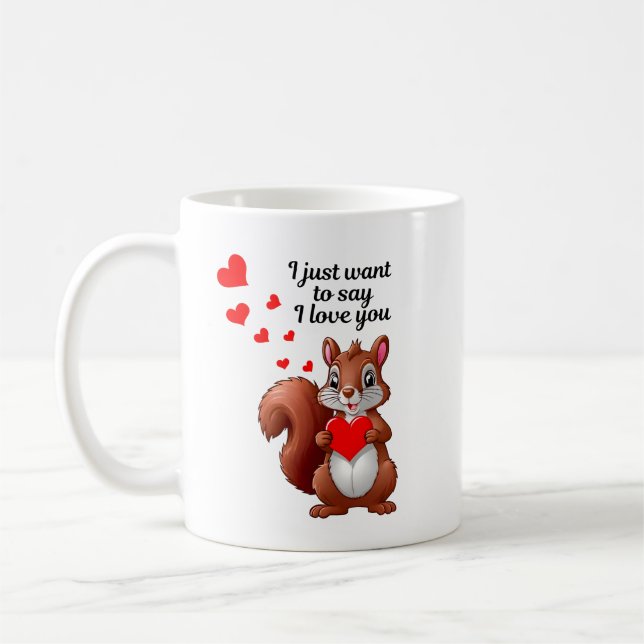 Romantic Squirrel Mug - I love you Kaffemugg (Vänster)