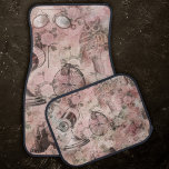 Romantic Steampunk | Antik Vintage Ephemera Bilmatta<br><div class="desc">1900-talet, allt uppåt! Feminin, sofistikerad Viktoriansk era shabby chic-steampunk, sömlös mönster med dystopiska växlar, cyklar, skalle, uggla, telescope och mycket annat på en mjuk romantisk universalbakgrund för rosa ros grunge. Den här vintagen på 1990-talet inspirerade till abstrakt design med en fantastisk palett som lägger till perfekt pop av färg. Om...</div>