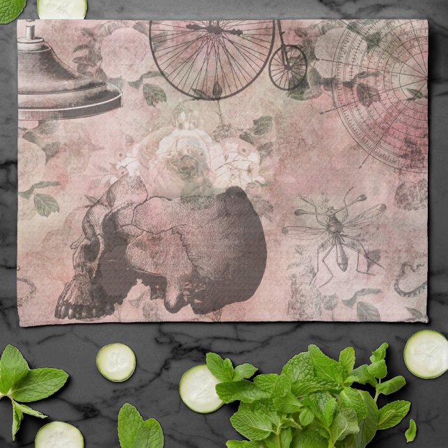 Romantic Steampunk | Antik Vintage Ephemera Kökshandduk (Skapare uppladdad)