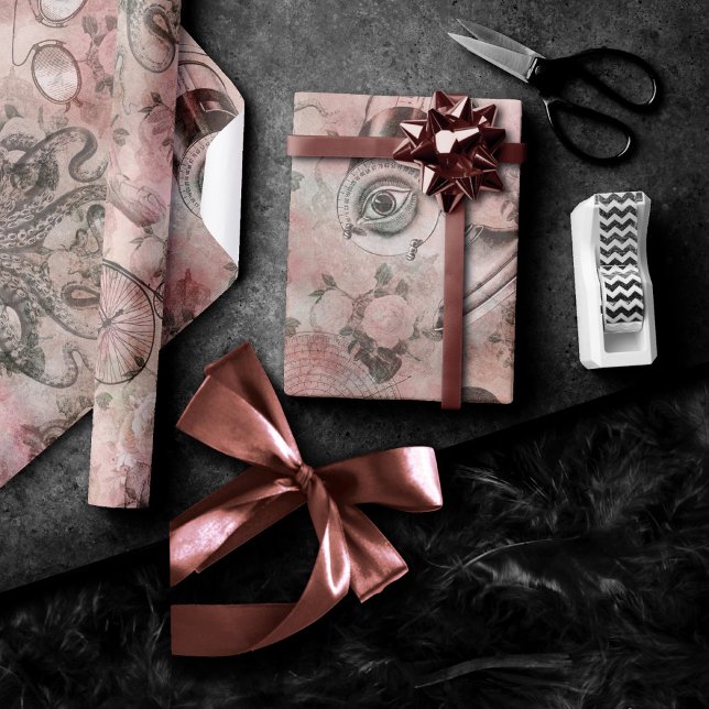 Romantic Steampunk | Antik Vintage Ephemera Presentpapper (Skapare uppladdad)