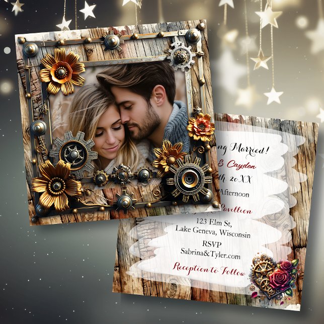 Romantic Steampunk Personlig Bröllop Inbjudningar (Skapare uppladdad)
