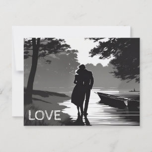 Romantic Stroll av Moonlight Sjö Vykort
