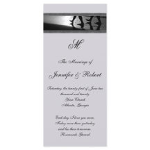 Romantic Stroll Monogram Grått Bröllopsprogram