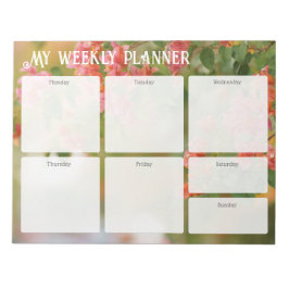 Romantic Summer Bougainvillea Weekly Planner Anteckningsblock