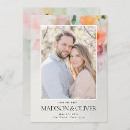 Romantic Summer Flowers QR Code Photo Bröllop Spara Datumet