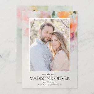 Romantic Summer Flowers QR Code Photo Bröllop Spara Datumet