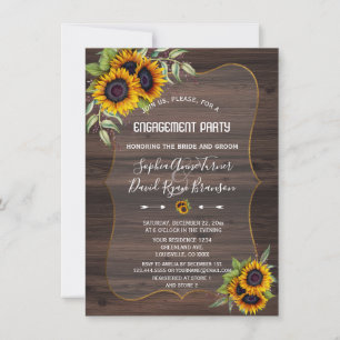 Romantic SunblommWood Förlovningsfest Inbjudningar