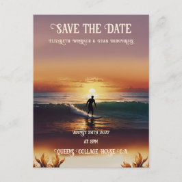 Romantic Sunset Beach Scene med Tropical Elegance Vykort