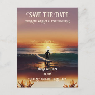 Romantic Sunset Beach Scene med Tropical Elegance Vykort