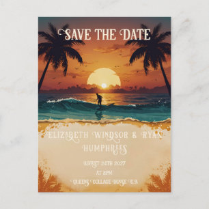 Romantic Sunset Beach Scene med Tropical Elegance Vykort