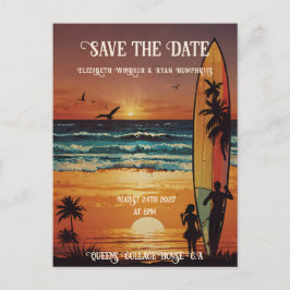 Romantic Sunset Beach Scene med Tropical Elegance Vykort