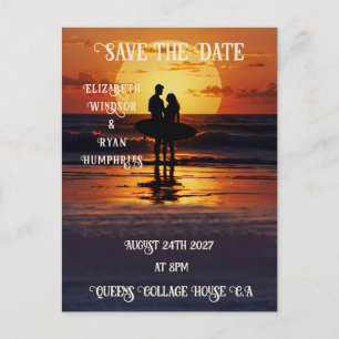 Romantic Sunset Beach Scene med Tropical Elegance Vykort