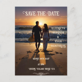 Romantic Sunset Beach Scene med Tropical Elegance Vykort