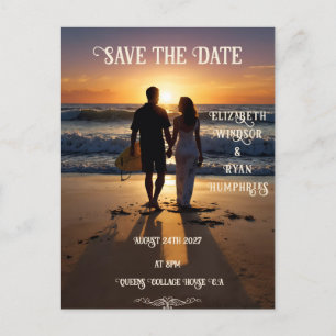 Romantic Sunset Beach Scene med Tropical Elegance Vykort