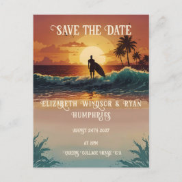 Romantic Sunset Beach Scene med Tropical Elegance Vykort