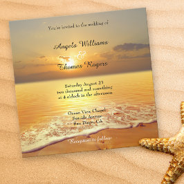 Romantic Sunset Beach Wedding bjudande Inbjudningar