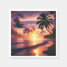 Romantic Sunset Beach Wedding Pappersservett