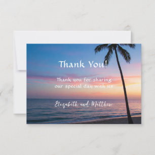 Romantic Sunset Beach Wedding Tack Kort