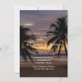 Romantic Sunset Beach Wedwer Shower Inbjudningar