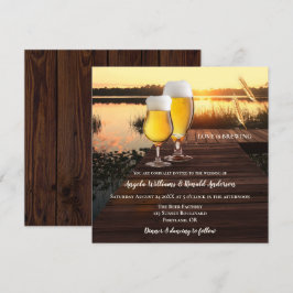 Romantic Sunset Beer Wedding bjudande Inbjudningar