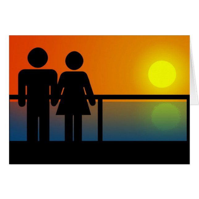 Romantic Sunset Hälsningskort (Framsidan Horizontal)