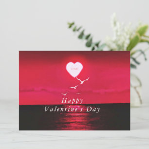 Romantic Sunset Kärlek Valentine Day Card