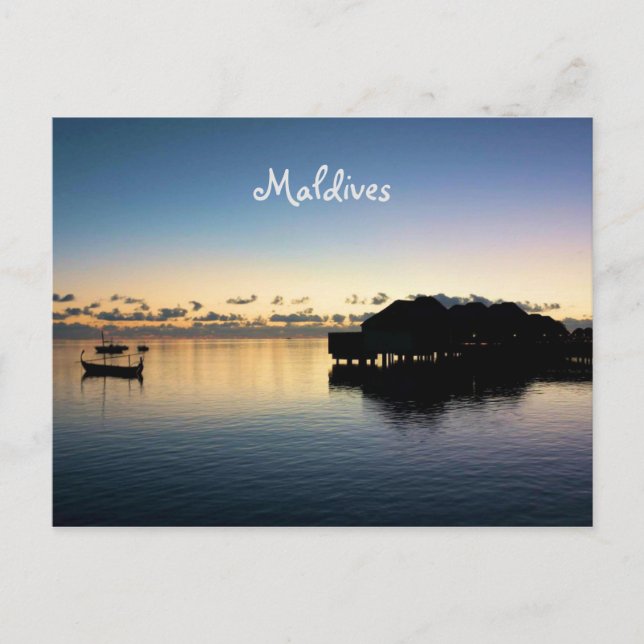 Romantic Sunset Maldives Beach Bungalows Vykort (Framsida)