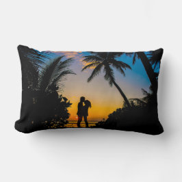 Romantic Sunset Silhouette Lumbar Pillow Design Lumbarkudde