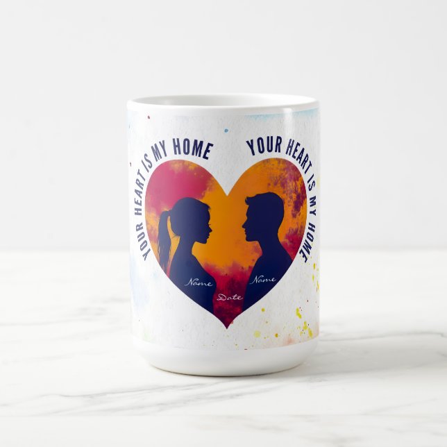 Romantic Sunset Soulmates Your Heart My Home Mug Kaffemugg (Center)