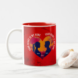 Romantic Sunset Soulmates Your Heart My Home Mug Två-Tonad Mugg