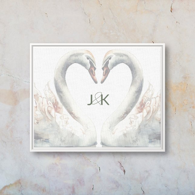 Romantic Svanar Monogram Canvas (Romantic Swans Monogram Canvas (framed))