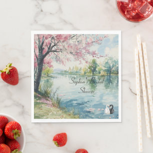 Romantic Svanar Sjö Möhippa Pappersservett