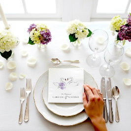 Romantic Swan Couple Floral Wedding Reception Pappersservett