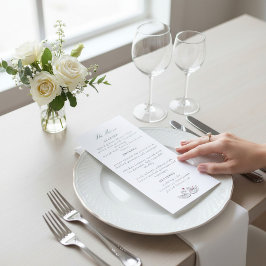 Romantic Swan Heart Calligraphy Menu Card Design Meny