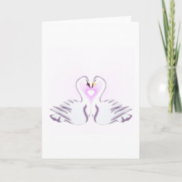 Romantic Swan Heart Love Elegant Greeting Card Kort