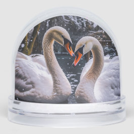 Romantic Swans in a Winter Wonderland