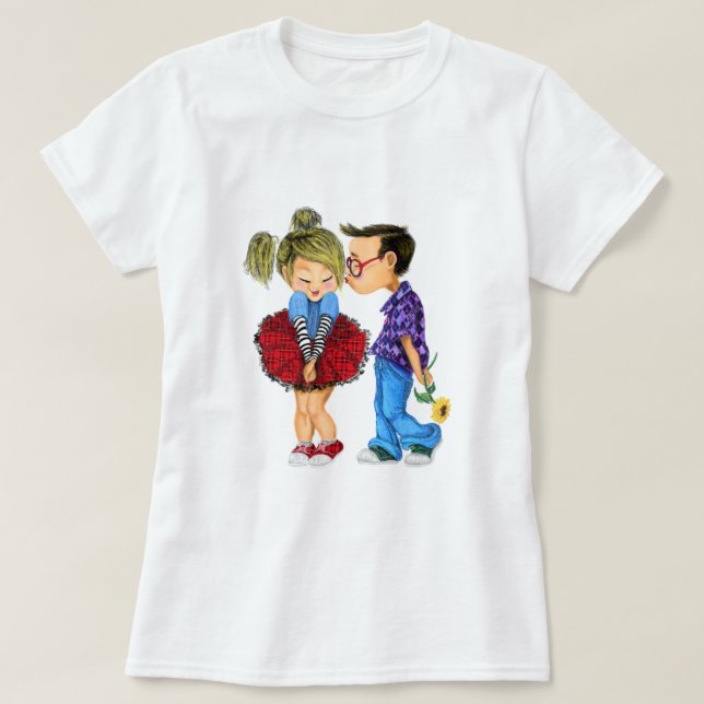 Romantic T-Shirt med lite Kärlek Anpassade (Design framsida)