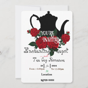 Romantic tea party inbjudningar