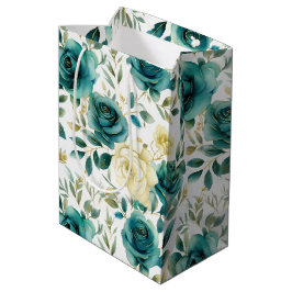 Romantic Teal Grönt Cream Ro Blommigt
